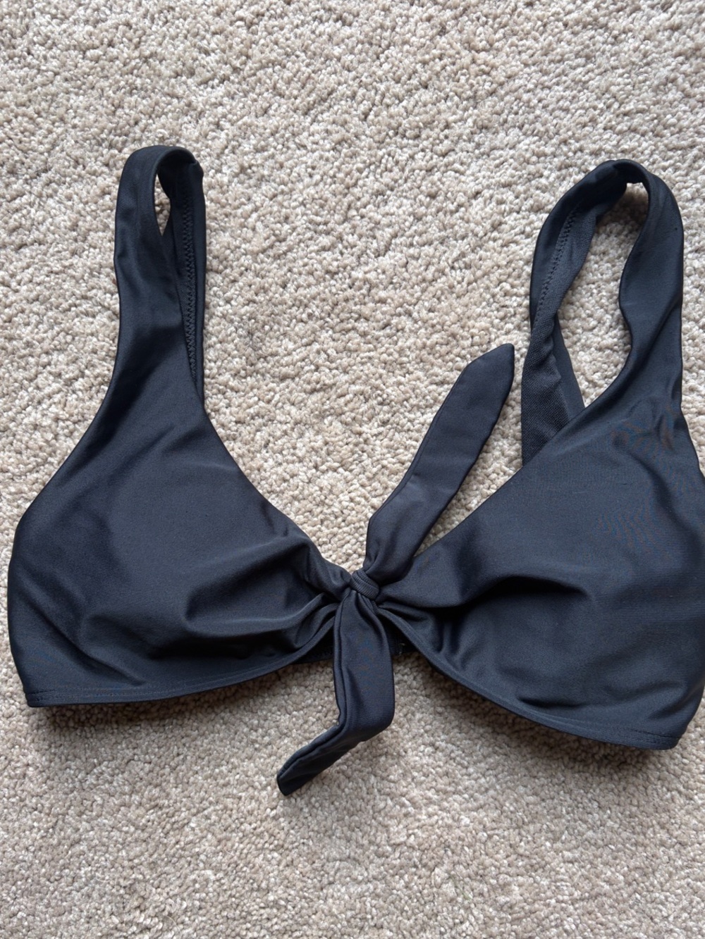 Hollister Black Tie-Front Bikini Top